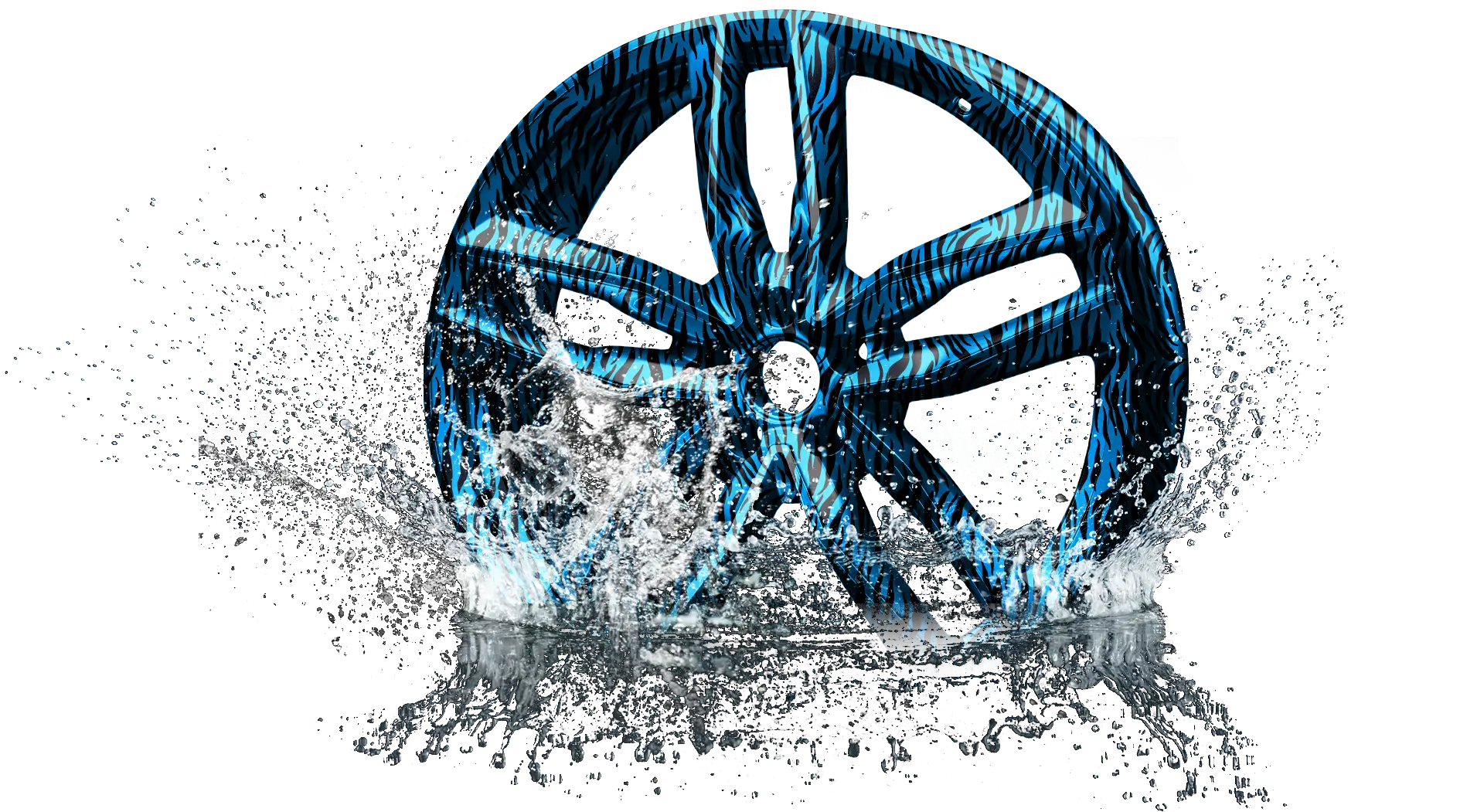 Car Wheel with Hydro Graphics